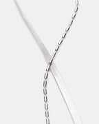HERRINGBONE CHAIN ANKLET SET SILVER