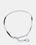 HERRINGBONE CHAIN ANKLET SET SILVER