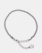 CHEVILLÈRE CHAÎNE CORDE ARGENT