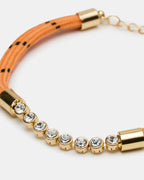 CHEVILLÈRE EN CORDE PAVÉE ORANGE