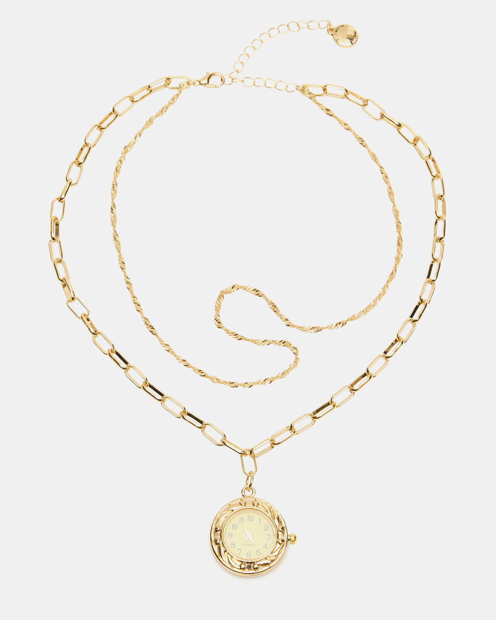 WATCH PENDANT NECKLACE GOLD