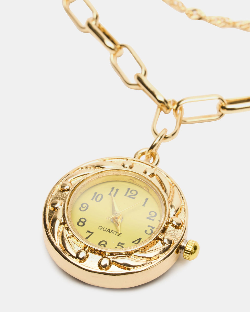 WATCH PENDANT NECKLACE GOLD