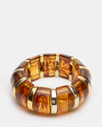 BRACELET JONC EXTENSIBLE EN RÉSINE MARRON