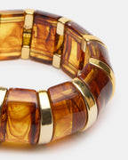 BRACELET JONC EXTENSIBLE EN RÉSINE MARRON