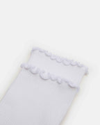 2 PACK LETTUCE EDGE RIB ANKLET SOCKS WHITE