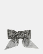 NŒUD POUR CHEVEUX EN MAILLE STRASS NOIR/ARGENT