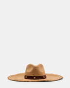 BOHO GLAM STUDS STRAW HAT TAN - TAN / 1SFM
