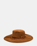 CHLOE FAUX SUEDE FLOPPY FEDORA TIRAMISU