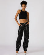 DUO SEQUIN PANT BLACK - BLACK / 2XSMA