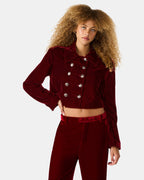 BLAZER TONIA VELOURS ROUGE