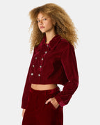 BLAZER TONIA VELOURS ROUGE