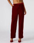 PANTALON TONIA VELOURS ROUGE