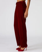 PANTALON TONIA VELOURS ROUGE