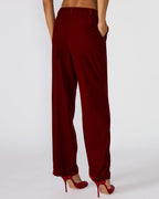 PANTALON TONIA VELOURS ROUGE