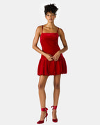 GIOVANNA DRESS RED VELVET - RED VELVET / 0