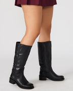 BOTTES RIGGS EN CUIR ROUILLE À MOLLETS LARGES