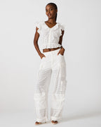 DUO PANT WHITE EYELET - WHITE / XXS