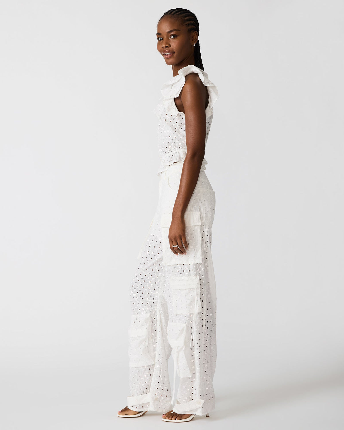 DUO PANT WHITE EYELET