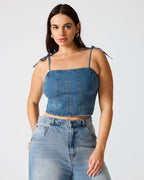 MEAGHAN HAUT BLEU CHINÉ