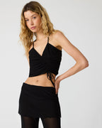 JUDEE KNIT TOP BLACK - BLACK / XXS