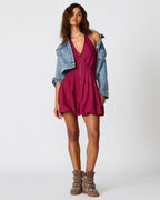 DIANNA DRESS DARK RED - DARK RED / XXS