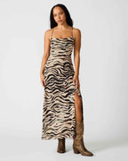 ADELLA DRESS CARAMEL ZEBRA