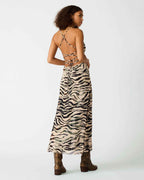 ADELLA DRESS CARAMEL ZEBRA