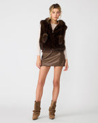 GILET SOPHEE MARRON FOSSILE
