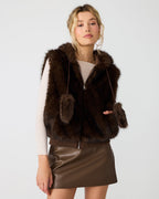 GILET SOPHEE MARRON FOSSILE