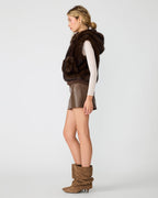 GILET SOPHEE MARRON FOSSILE