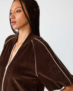 VESTE DE SURVÊTEMENT EN VELOURS EXPRESSO FONCÉ