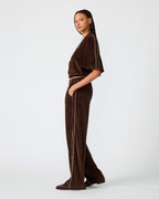 PANTALON DE SURVÊTEMENT EN VELOURS DARK ESPRESSO