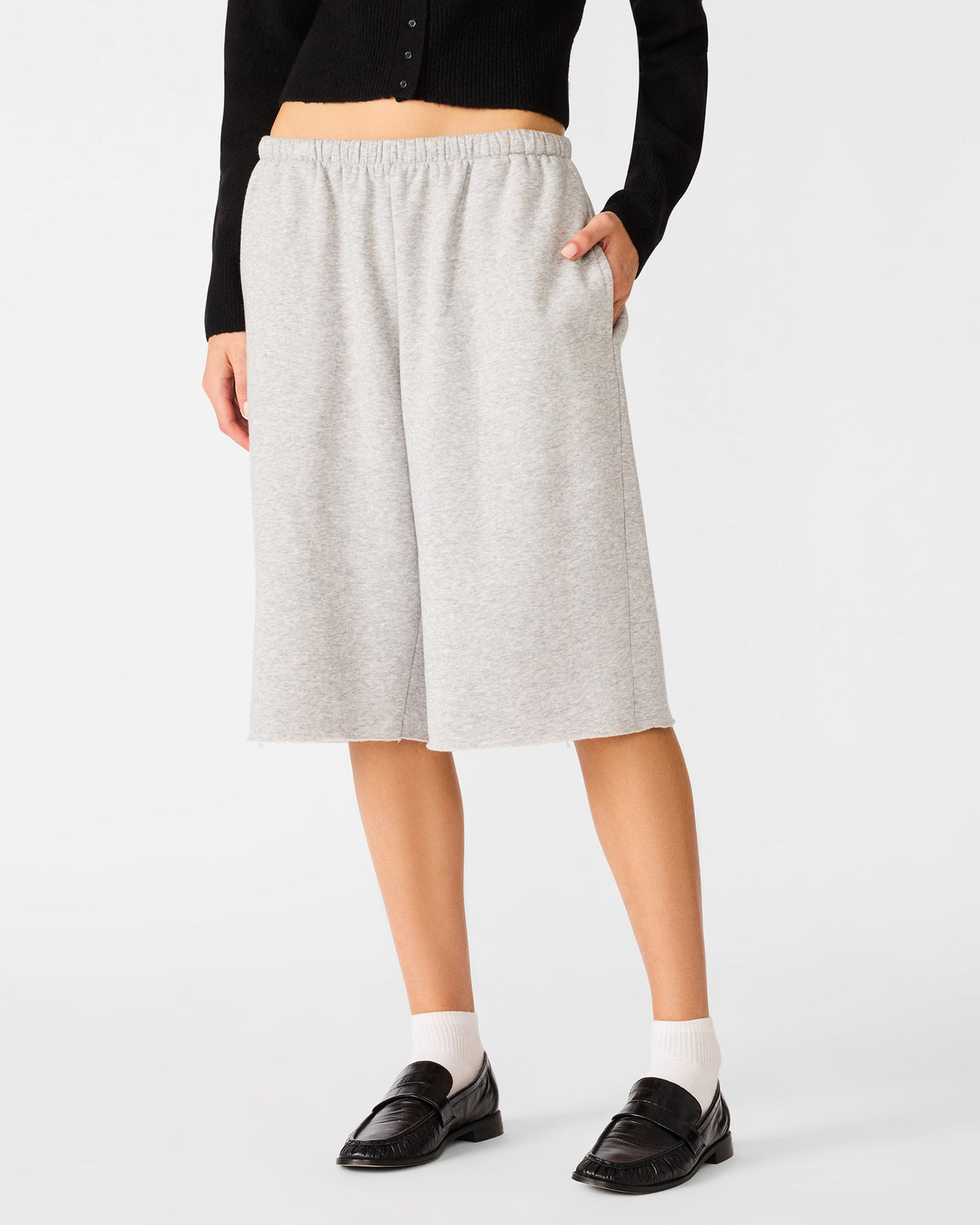 FLEECE SWEAT SHORT LIGHT HEATHER GREY