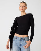 HAUT EN MAILLE SELINE NOIR
