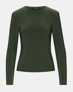 HAUT EN MAILLE SELINE VERT OLIVE FONCÉ