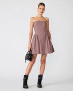 ROBE PAULINNA À CARREAUX ROSE POUDRE