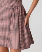 ROBE PAULINNA À CARREAUX ROSE POUDRE