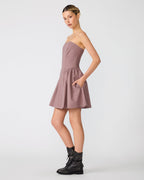ROBE PAULINNA À CARREAUX ROSE POUDRE