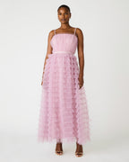 ROBE EN TULLE À VOLANTS ROSE AUBE