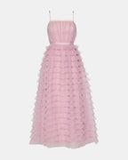 ROBE EN TULLE À VOLANTS ROSE AUBE