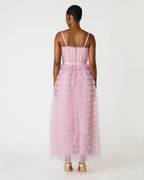 ROBE EN TULLE À VOLANTS ROSE AUBE
