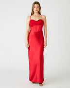 CARMELA DRESS RED - RED / XXS