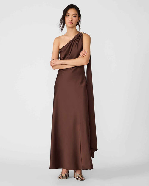AURORAH DRESS SHAVED CHOCOLATE