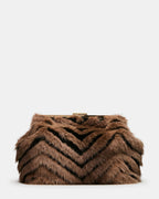 SAC EN FAUSSE FOURRURE SEFINA NOIR/FAUVE