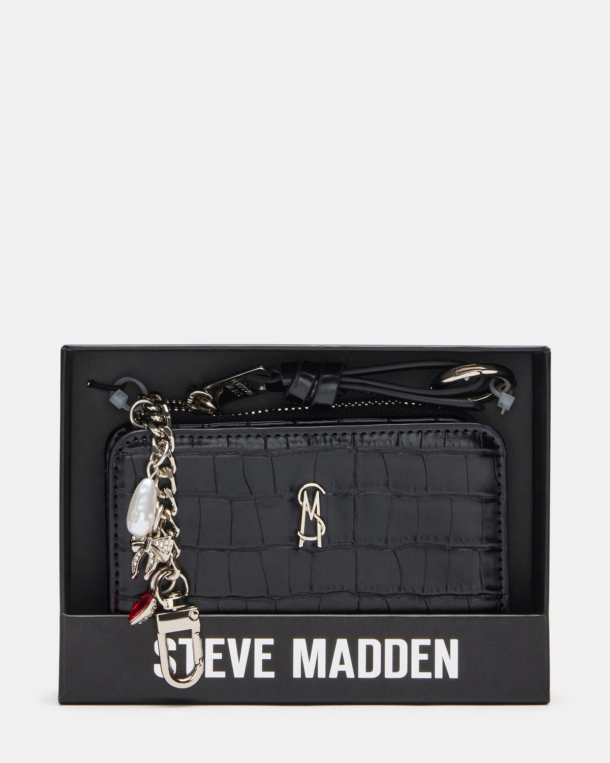 SORELLA WALLET GIFT SET BLACK CROCODILE