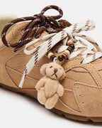 BRELOQUE DE CHAUSSURE OURS EN PELUCHE MULTICOLORE BEIGE