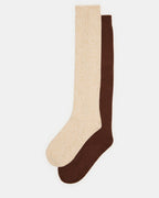 FALL 2 PACK MARLED KNEE HIGH SOCKS TAN - TAN / ONESZ