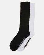 2 PACK RIBBED SLOUCH SOCKS BLACK/WHITE