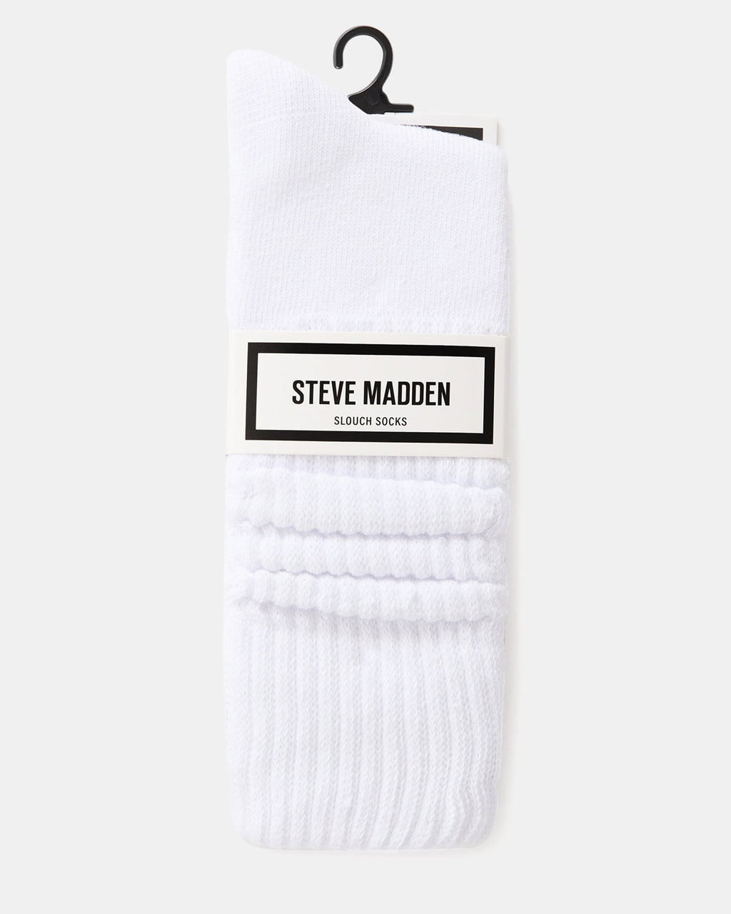 2 PACK RIBBED SLOUCH SOCKS WHITE