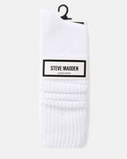 2 PACK RIBBED SLOUCH SOCKS WHITE